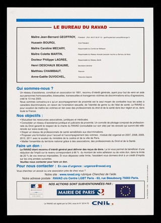 RAVAD : Réseau d'assistance aux victimes d'agressions et de discriminations à raison de l'orientation sexuelle ou de l'identité de genre ...