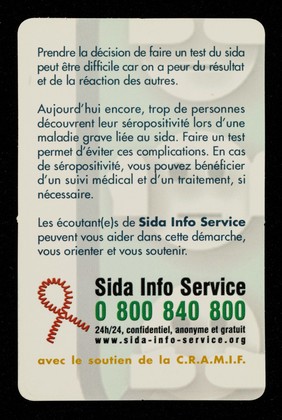 Faire un test du sida parce qu'un jour, il faut savoir / Sida Info Service.