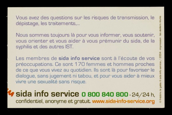 J'ai changé de traitement : J'appréhende les effets secondaires... vous les connaissez? / Sida Info Service.