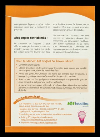 Hépatite C : gérer les effets indésirables des traitements. No.3, Les problèmes de peau et la chute des cheveux / SOS Hépatites Fédération.