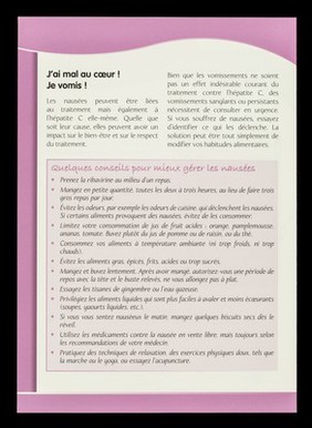 Hépatite C : gérer les effets indésirables des traitements. No.8, Troubles digestifs / SOS Hépatites Fédération.