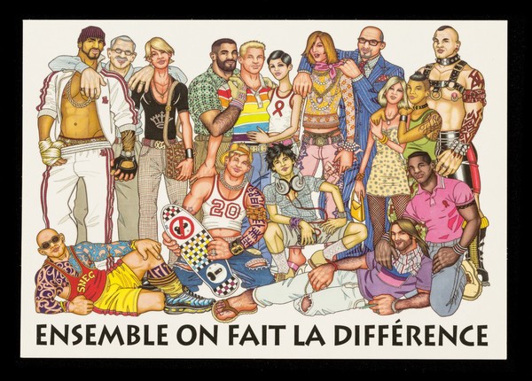 Ensemble on fait la différence : Safe sex génération / SNEG, prévention ; dessin : Xavier Gickel.