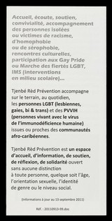 Tjenbé Rèd! : Questions noires - métisses - LGBT - outre-mer - Hexagone / Tjenbé Rèd Prévention, association de prévention des racismes, des homophobies & du sida issue des communautés afro-caribéennes.