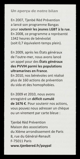 Tjenbé Rèd! : Questions noires - métisses - LGBT - outre-mer - Hexagone / Tjenbé Rèd Prévention, association de prévention des racismes, des homophobies & du sida issue des communautés afro-caribéennes.