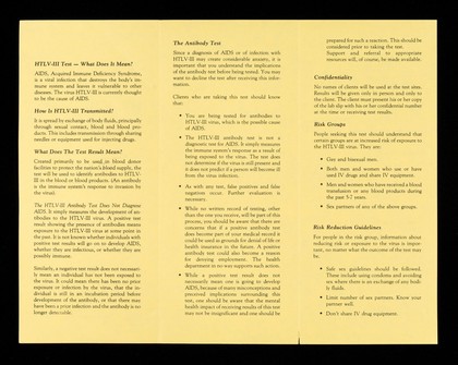 HTLV-III testing information / Public Health Service, Alameda County Health Service Agency.