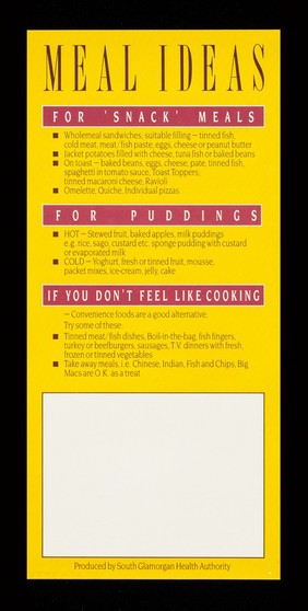 Positive eating / South Glamorgan Health Authority.