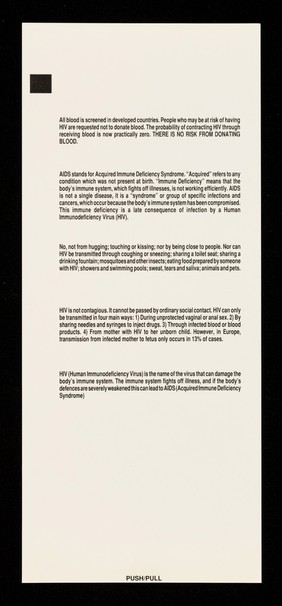 AIDS : some common questions answered / information supplied courtesy of the Terrence Higgins Trust ; designed by Lynx Graphics Ltd ; published by Hudson Brothers Publishers.
