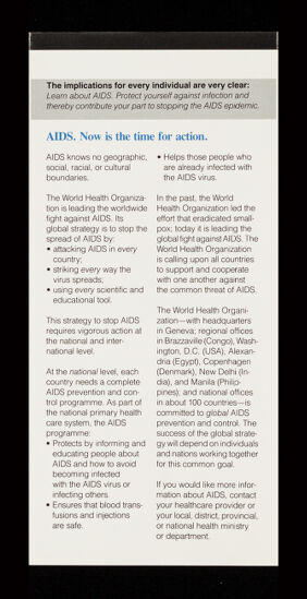 AIDS : a worldwide effort will stop it / World Health Organization Special Programme on AIDS.