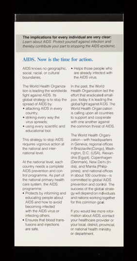 AIDS : a worldwide effort will stop it / World Health Organization Special Programme on AIDS.