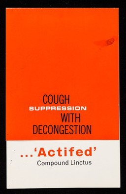 Cough suppression with decongestion : ...'Actifed' Compound Linctus.