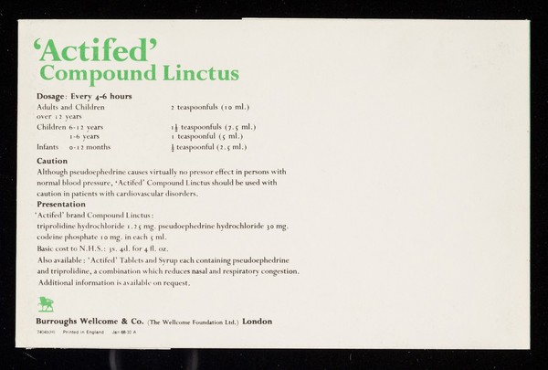 'Actifed' Compound Linctus.