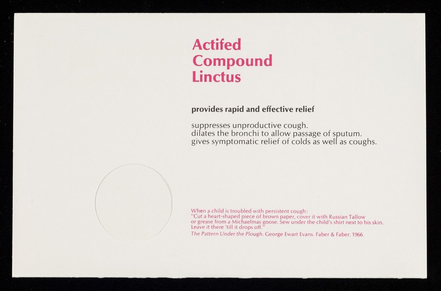 Actifed Compound Linctus provides rapid and effective relief : suppresses unproductive cough ...