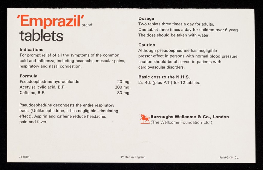 A fever - smear the wrists, 5" - 6" long with treacle - and cover it with brown paper...'Primitive Physic' John Wesley : 'Emprazil' tablets.