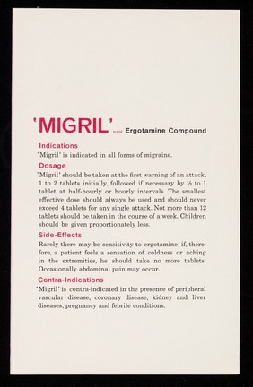 'Migril' masters migraine : "the toast is 'Migril'".