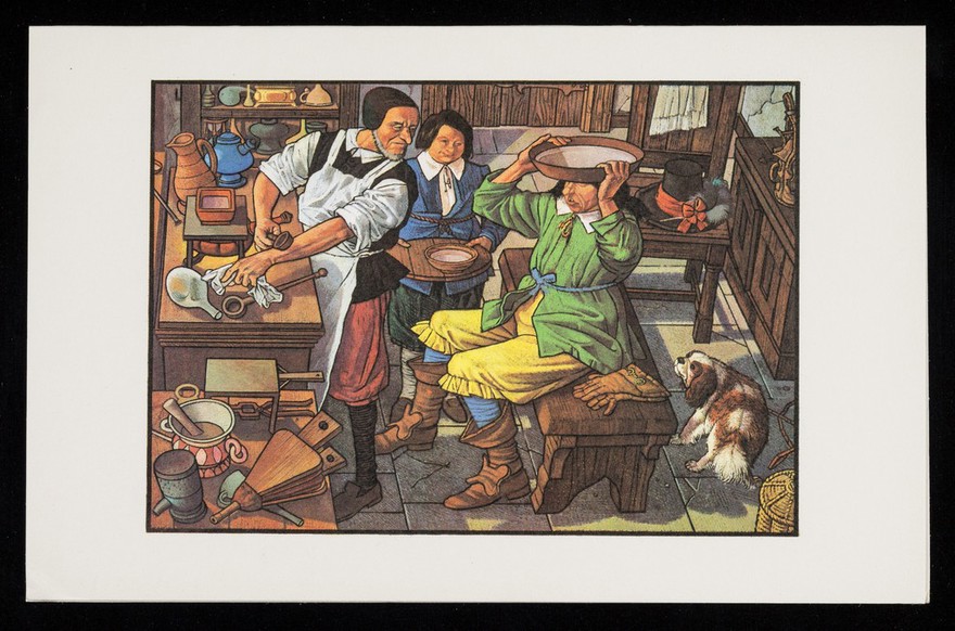 Migril masters migraine : to cure a headache : "set a dish or platter of tynne upon the bare head."