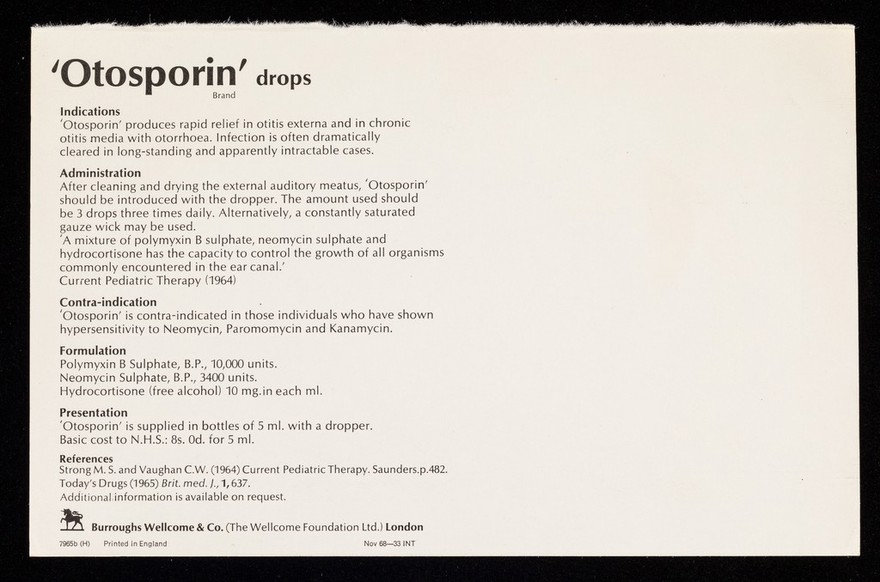 'Otosporin' drops.