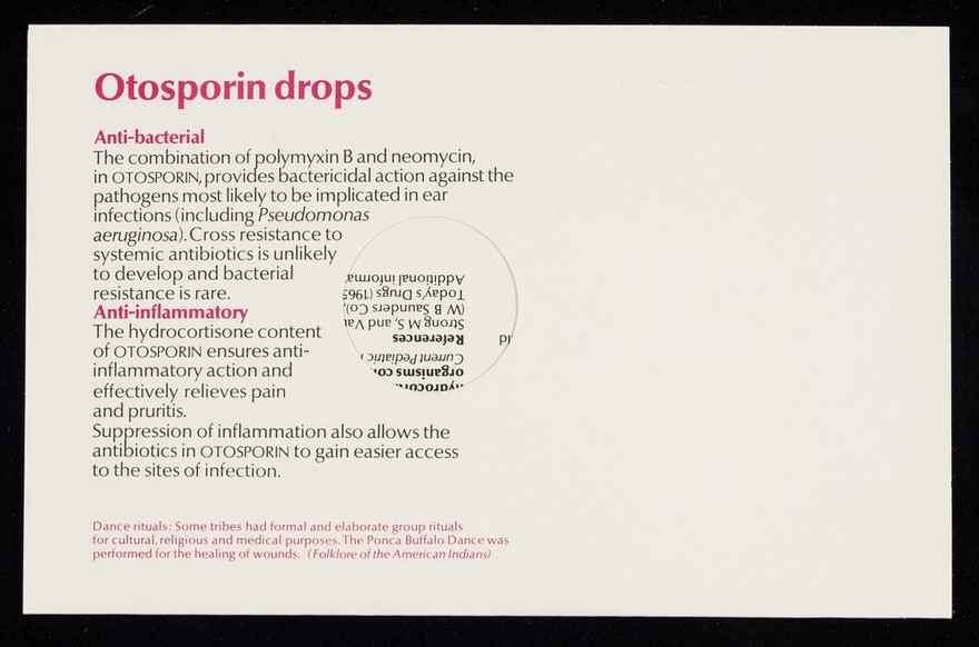 Otosporin drops : to soothe and clear the infected ear Otosporin drops.
