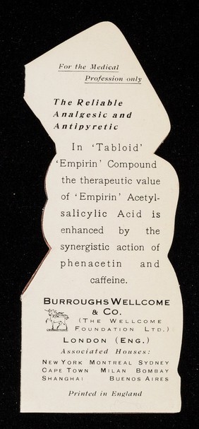 Primitive pain : 'Tabloid' 'Empirin' Compound.