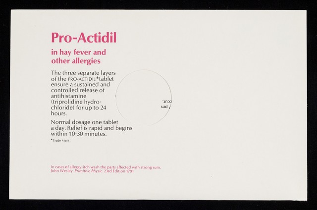 Pro-Actidil in hay fever and other allergies.