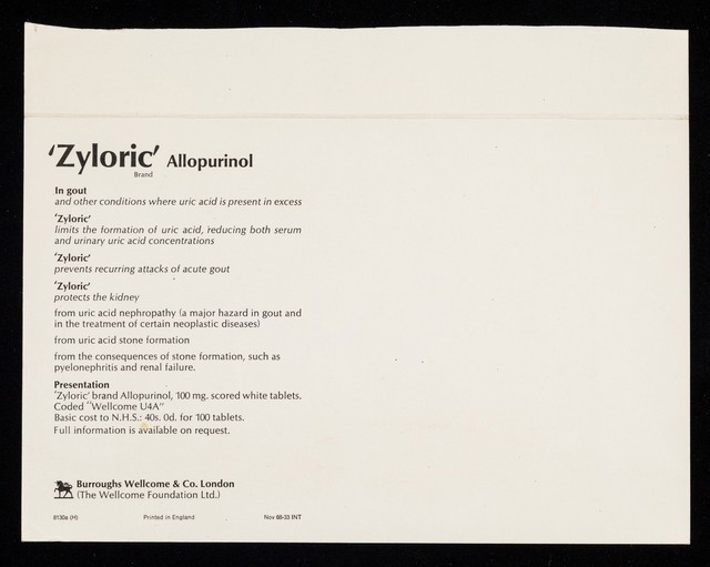 The pains of gout could be eased by boiling rosemary leaves and tying them, wrapped in linen, round the afflicted members. Encyclopaedia of Superstitions, E. & M. Radford : 'Zyloric' Allopurinol.