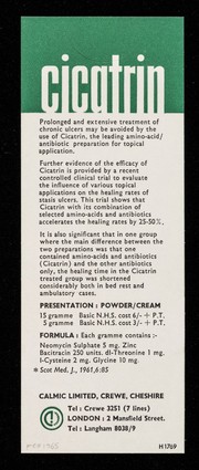 Cicatrin accelerates healing rates by 25-50%.
