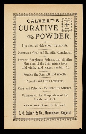 Calvert's Curative Powder.