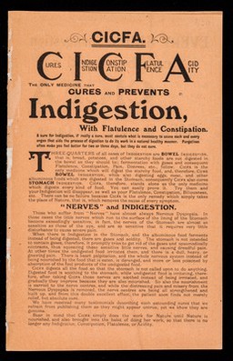 CICFA : cures indigestion constipation flatulence acidity.