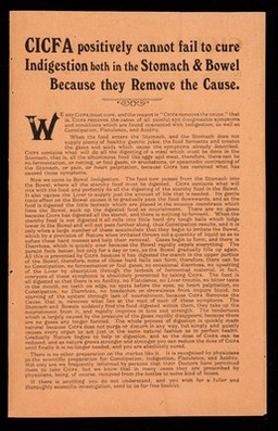 CICFA : cures indigestion constipation flatulence acidity.