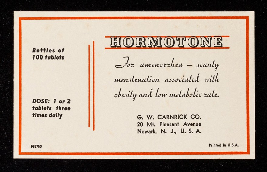 Hormotone : for amenhorrhea - scanty menstruation associated with obesity and low metabolic rate.