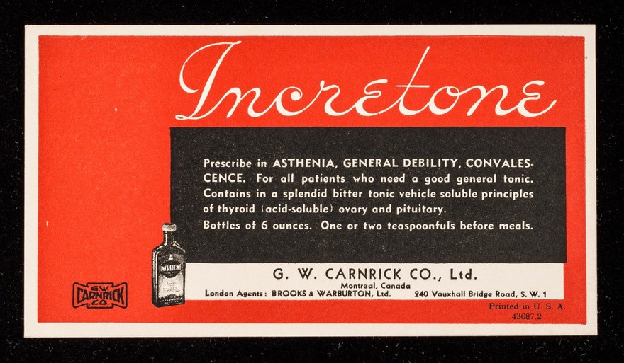 Incretone : prescribe in asthenia, general debility, convalescence ...