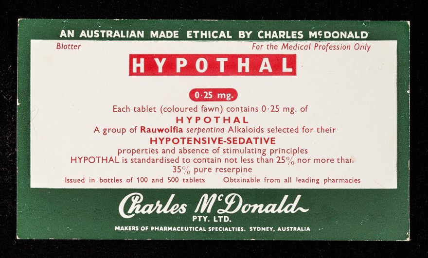 An Australian made ethical by Charles McDonald : Hypothal.