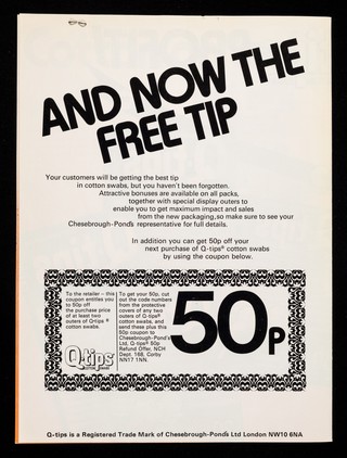 Take a tip from us : cotton on to Q-tips profit!.