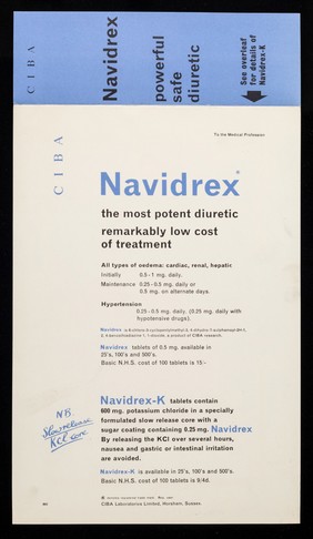 Navidrex : powerful safe diuretic : Sovereign of the Seas.