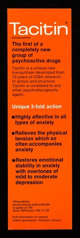 In a world of worry..tension needs Tacitin.