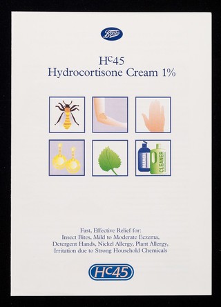 Hc45 Hydrocortisone Cream 1% : fast, effective relief for: insect bites, mild to moderate eczema, detergent hands, nickel allergy, plant allergy, irritation due to strong household chemicals.