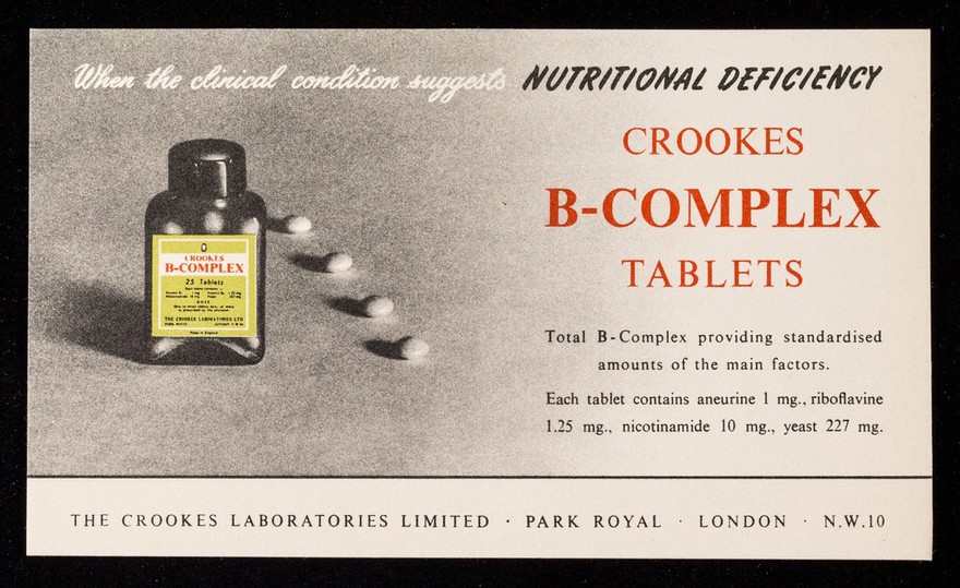 When the clinical condition suggests nutritional defficiency : Crookes B-Complex tablets.