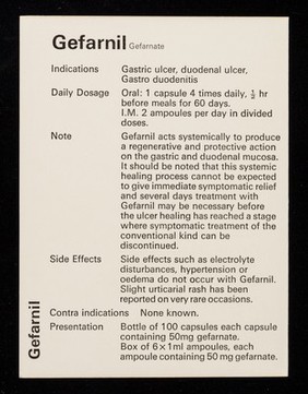 Gefarnil : systemic healing in gastric and duodenal ulcers.