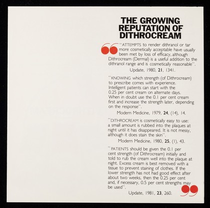 How to stop psoriasis making a comeback : the growing reputation of Dithrocream.
