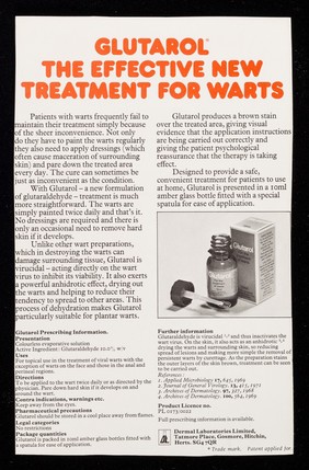 Warts don't need to be dressed : Glutarol : the effective new treatment for warts.