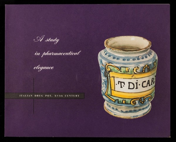 A study in pharmaceutical elegance : Italian drug pot, XVIth Century.