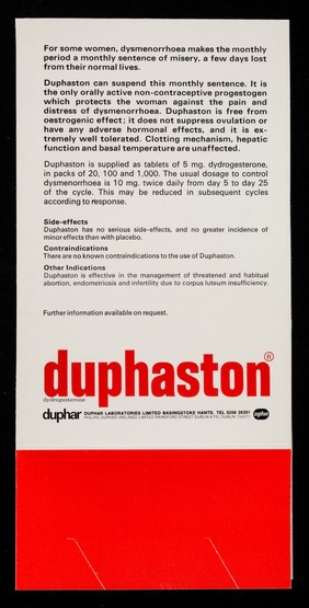 Duphalac : suspends the monthly sentence of dysmenorrhoea.
