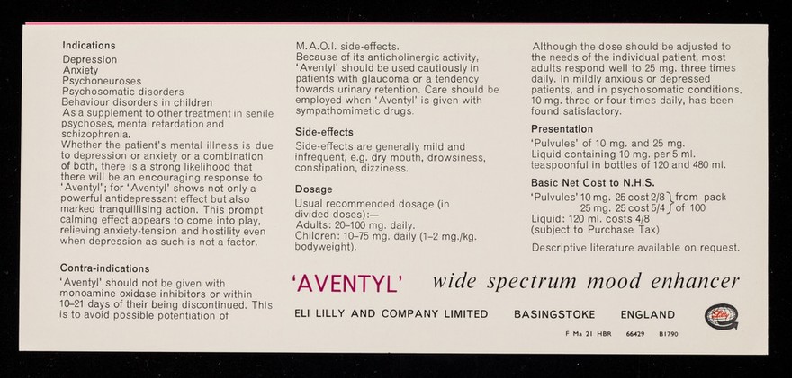 "Doctor, I feel awful" : once, she might have been diagnosed as "anxiety state" : 'Aventyl' lightens the troubled mind.