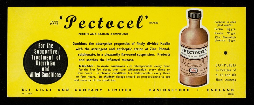 'Pectocel' : pectin and kaolin compound.