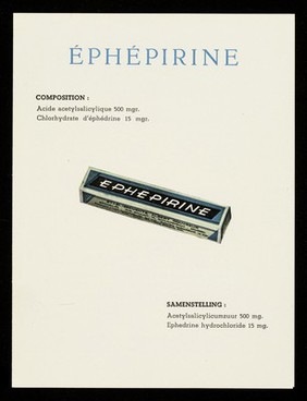 Éphépirine : composition: acide acetylsalicylique 500 mgr. : chlorhydrate d'éphédrine 15 mgr.