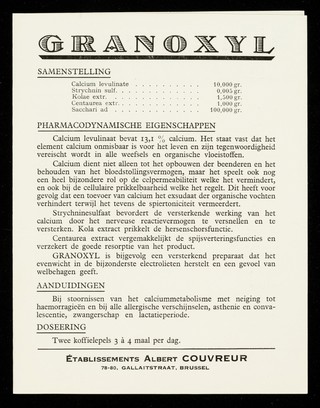 Granoxyl : thérapeutique reconstituante et reminéralisante.