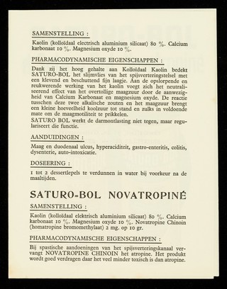 Saturo-Bol et Saturo-Bol Novatropiné.