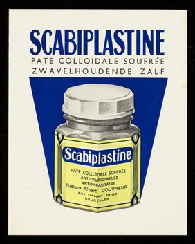 Scabiplastine : pate colloïdale soufrée zwavelhoudende zalf.