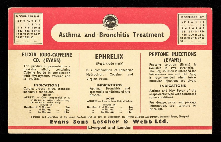 Asthma and bronchitis treatment.