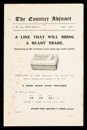 The Counter Adjunct : No. 292 (new series) April, 1916 : a line that will bring a ready trade.