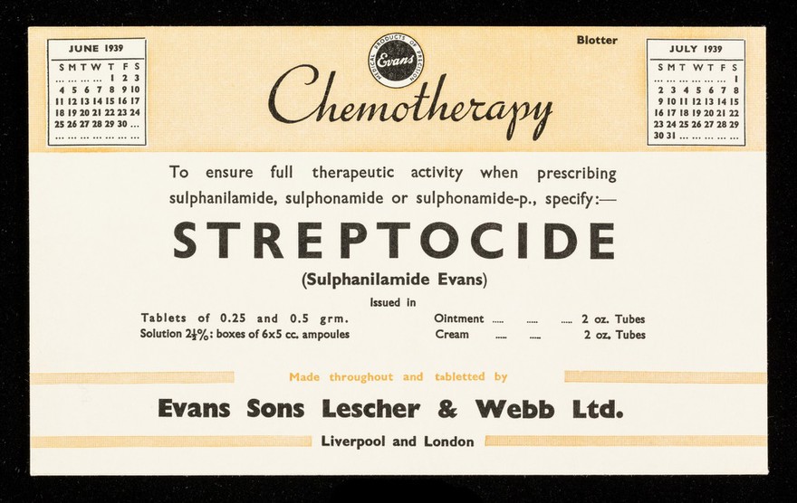 Chemotherapy : to ensure full therapeutic activity when prescribing sulphanilamide, sulphonamide or sulphonamide-p., specify:- Streptocide (Sulphanilamide Evans).
